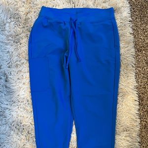 Women’s Mandala Scrub High Waisted Jogger Bottom-M petite, royal blue